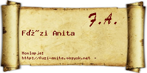 Füzi Anita névjegykártya